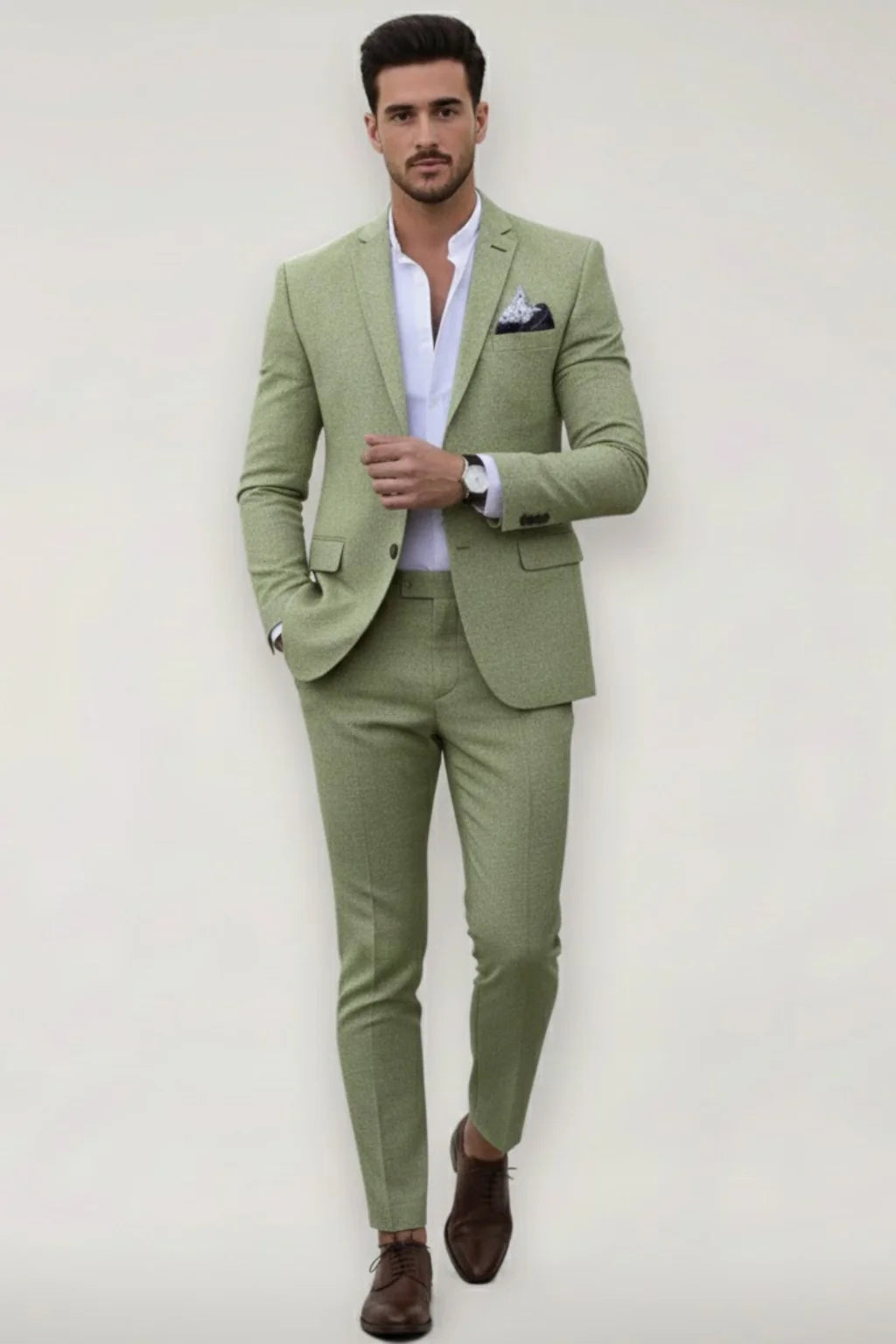 Tweedelig Heren Slim Fit Pak met Blazer en Broek