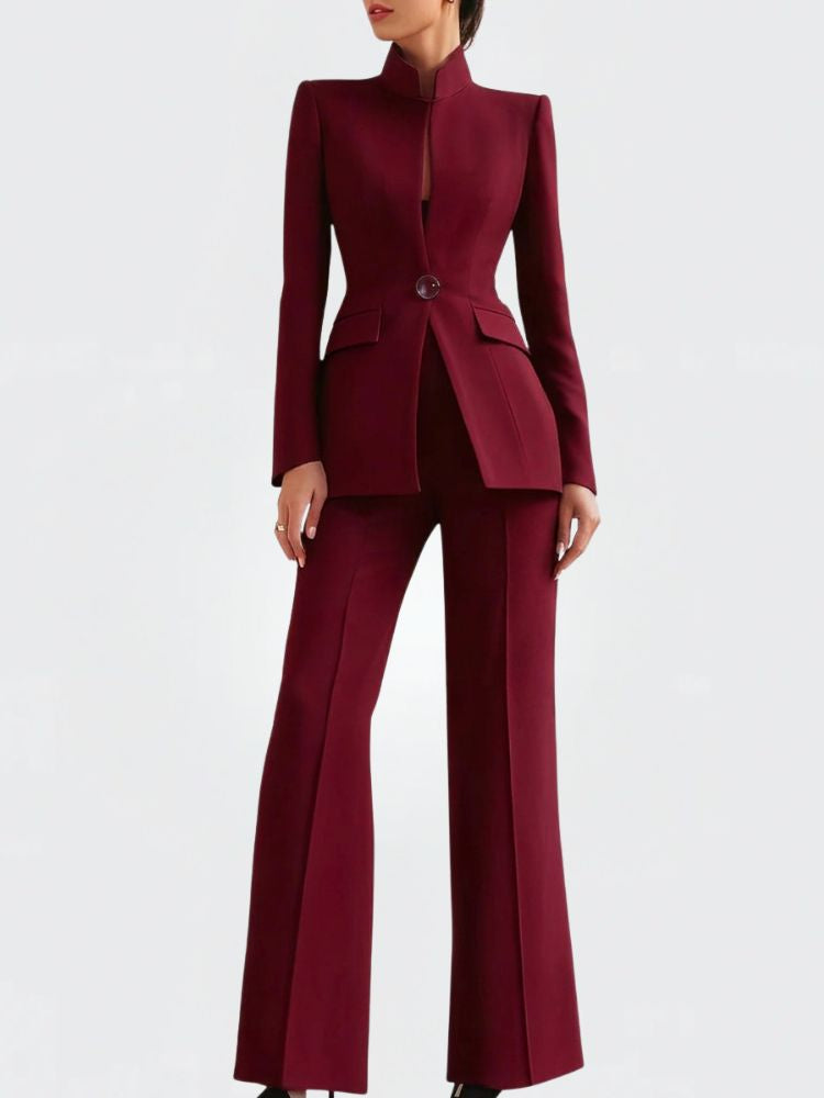 Tweedelige Dames Blazer Set met Pantalon