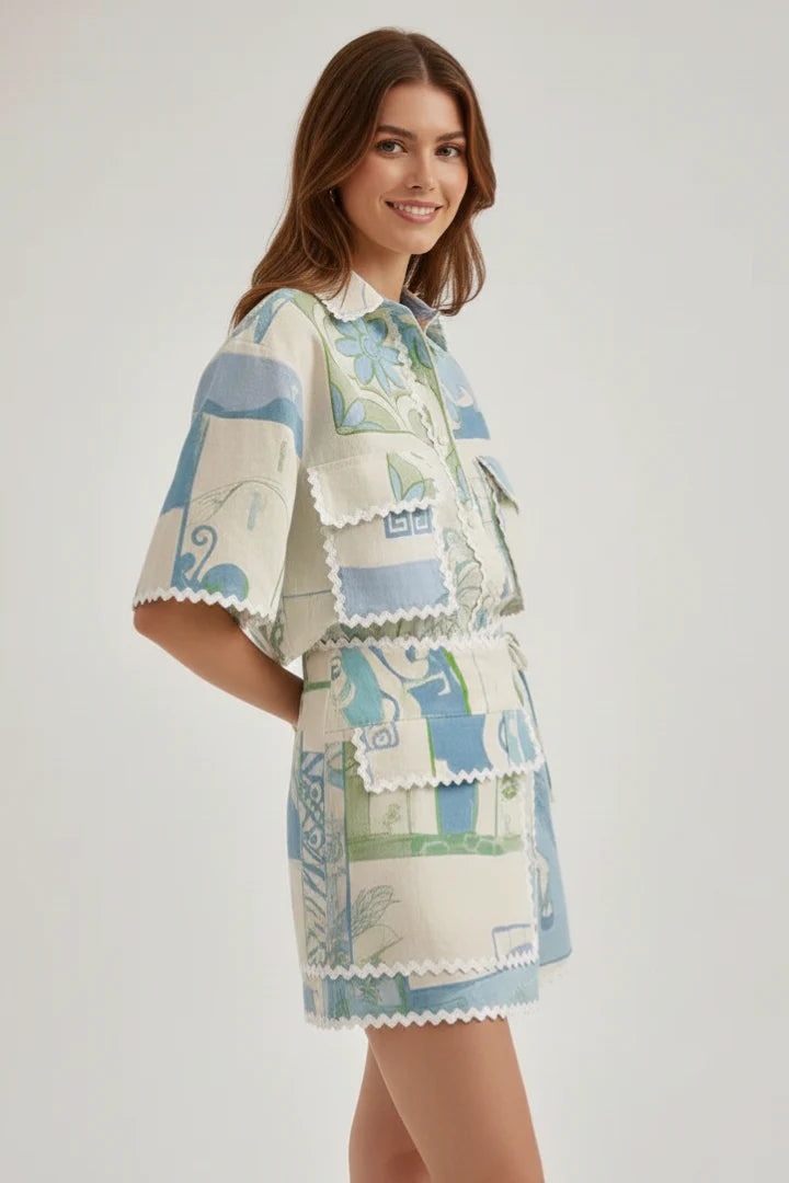 Tweedelige Dames Zomerset met Print