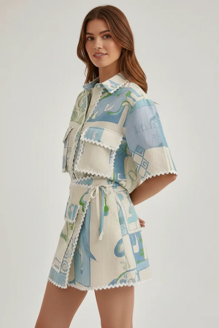 Tweedelige Dames Zomerset met Print