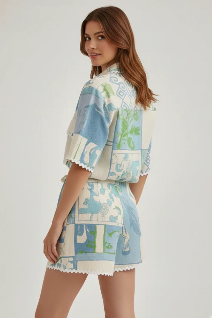 Tweedelige Dames Zomerset met Print