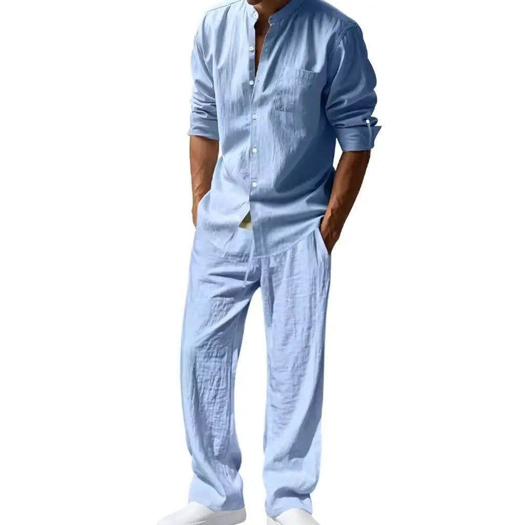 Tweedelige Heren Linnen Zomerset met Overhemd en Broek