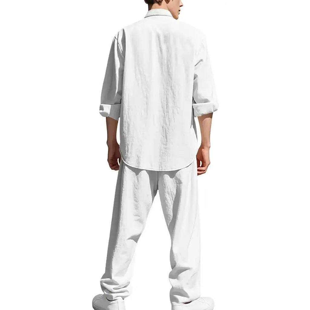 Tweedelige Heren Linnen Zomerset met Overhemd en Broek