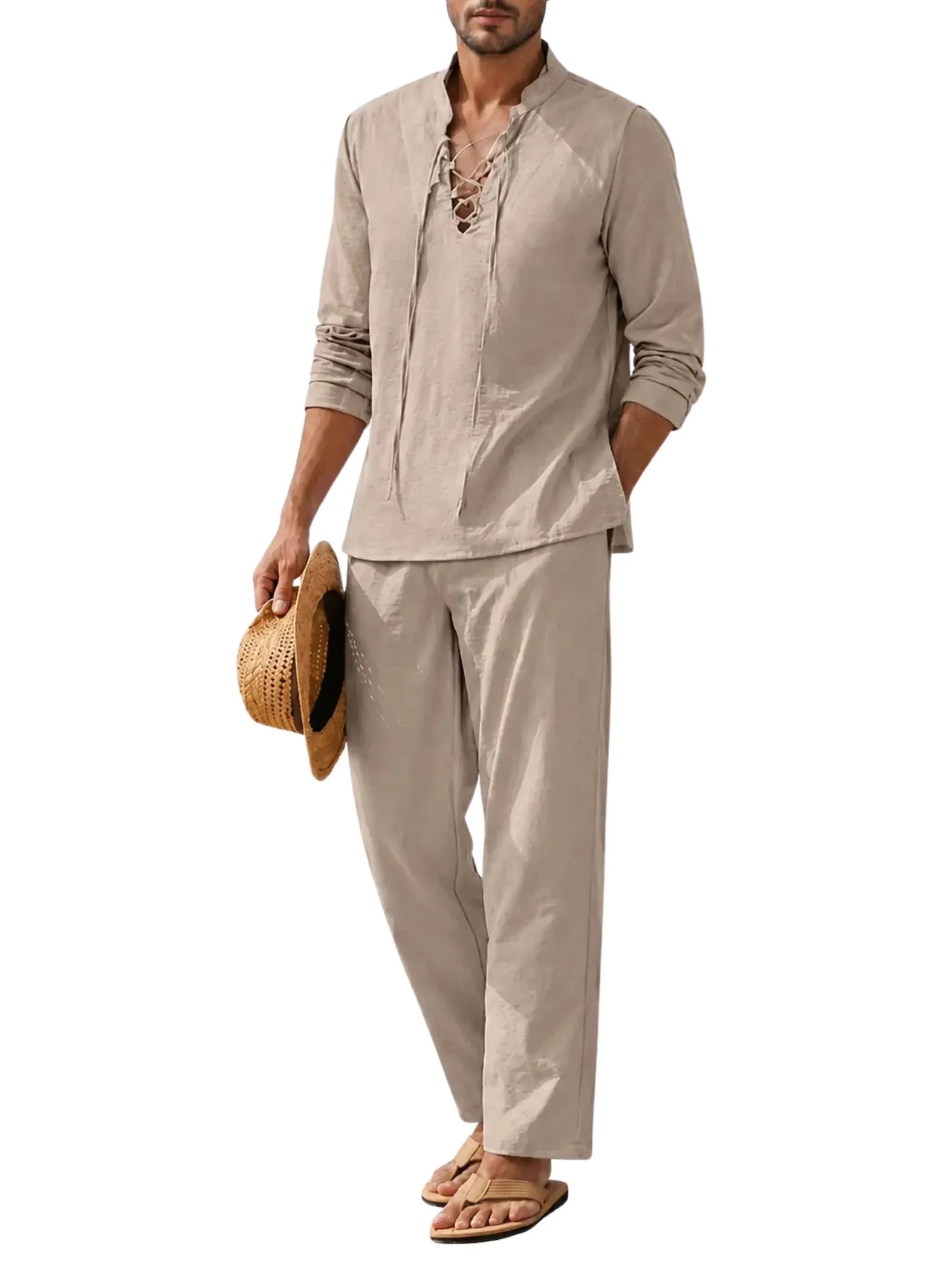 Tweedelige Heren Linnen Zomerset met Shirt en Broek