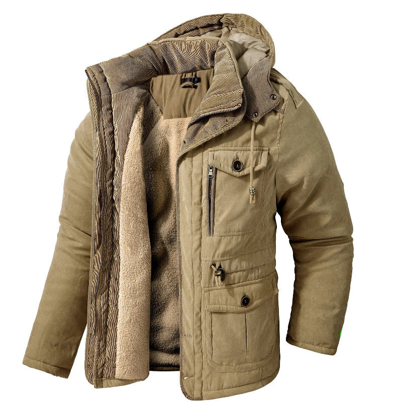 Winterjas met capuchon en binnenvoering voor heren