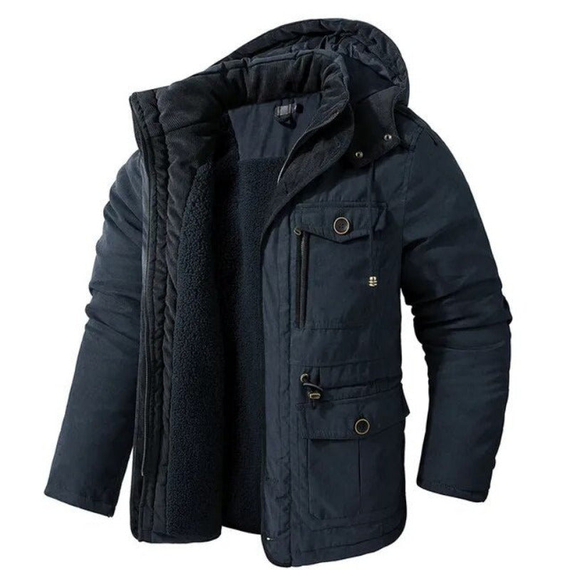 Winterjas met capuchon en binnenvoering voor heren