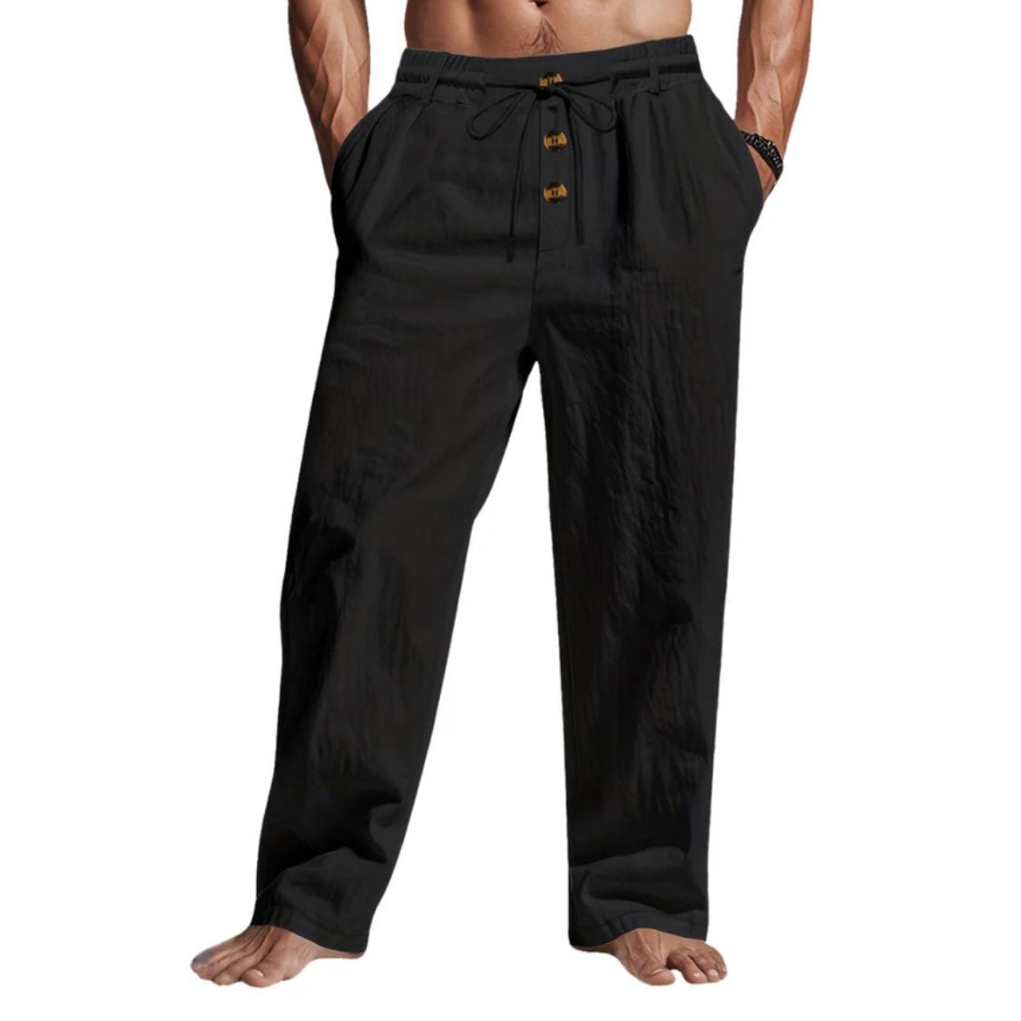 Zomerbroek Heren met Trekkoord en Knoopsluiting