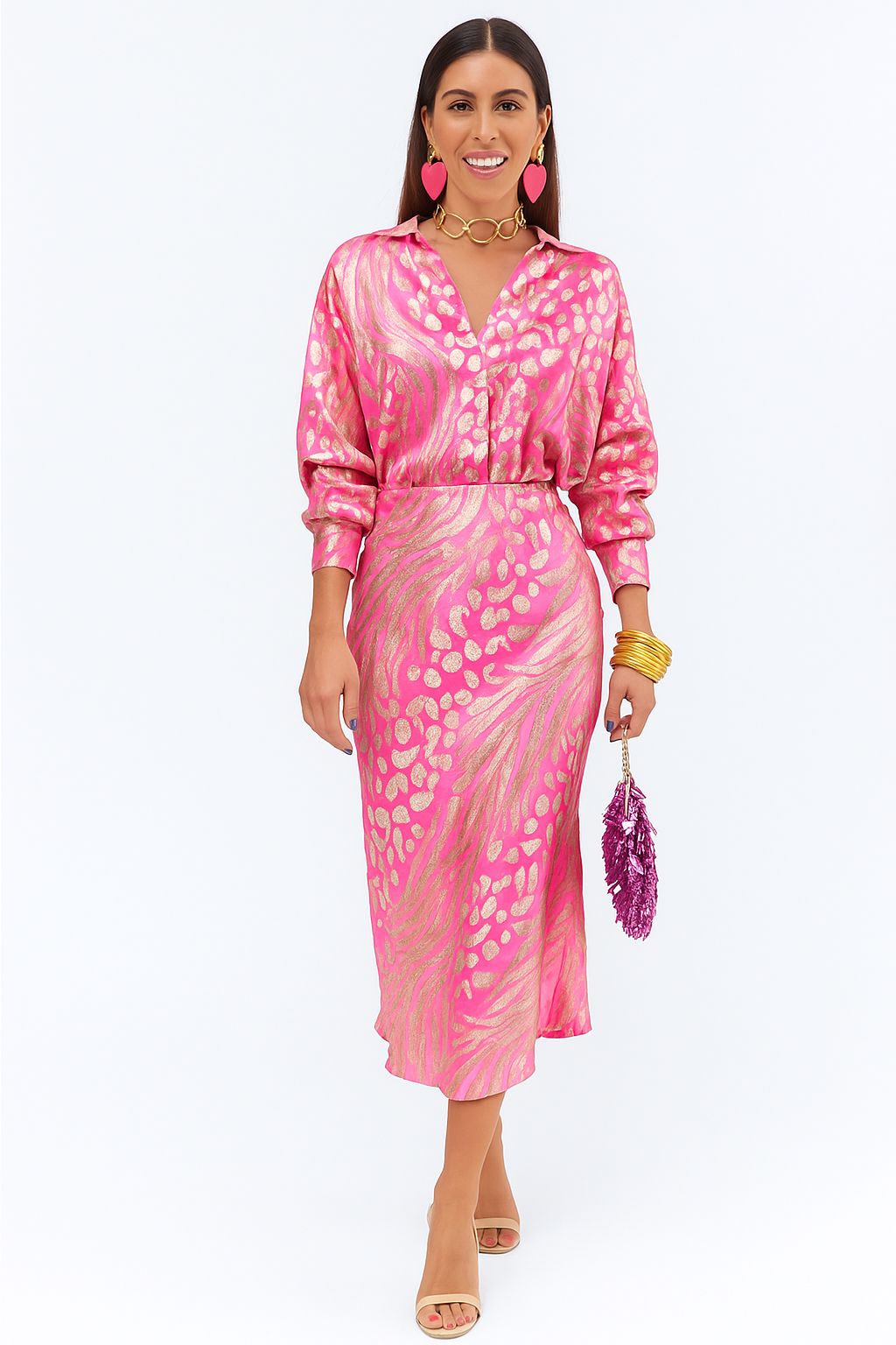 2-delige dames set met bloemenprint – rok en blouse