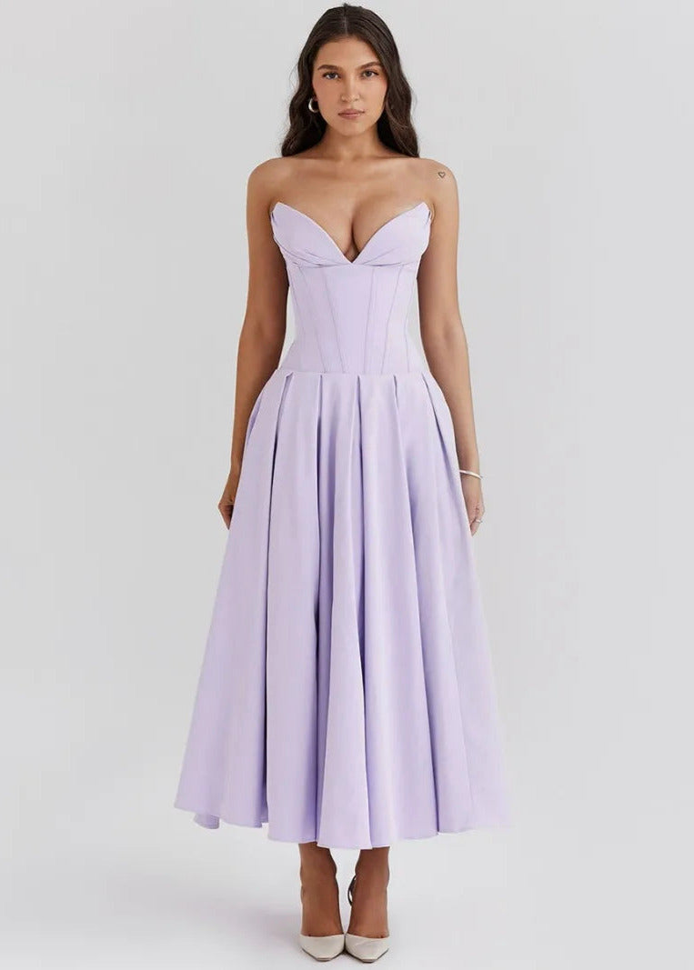 Isabella Strapless Jurk – Zwarte A-lijn jurk zonder bandjes