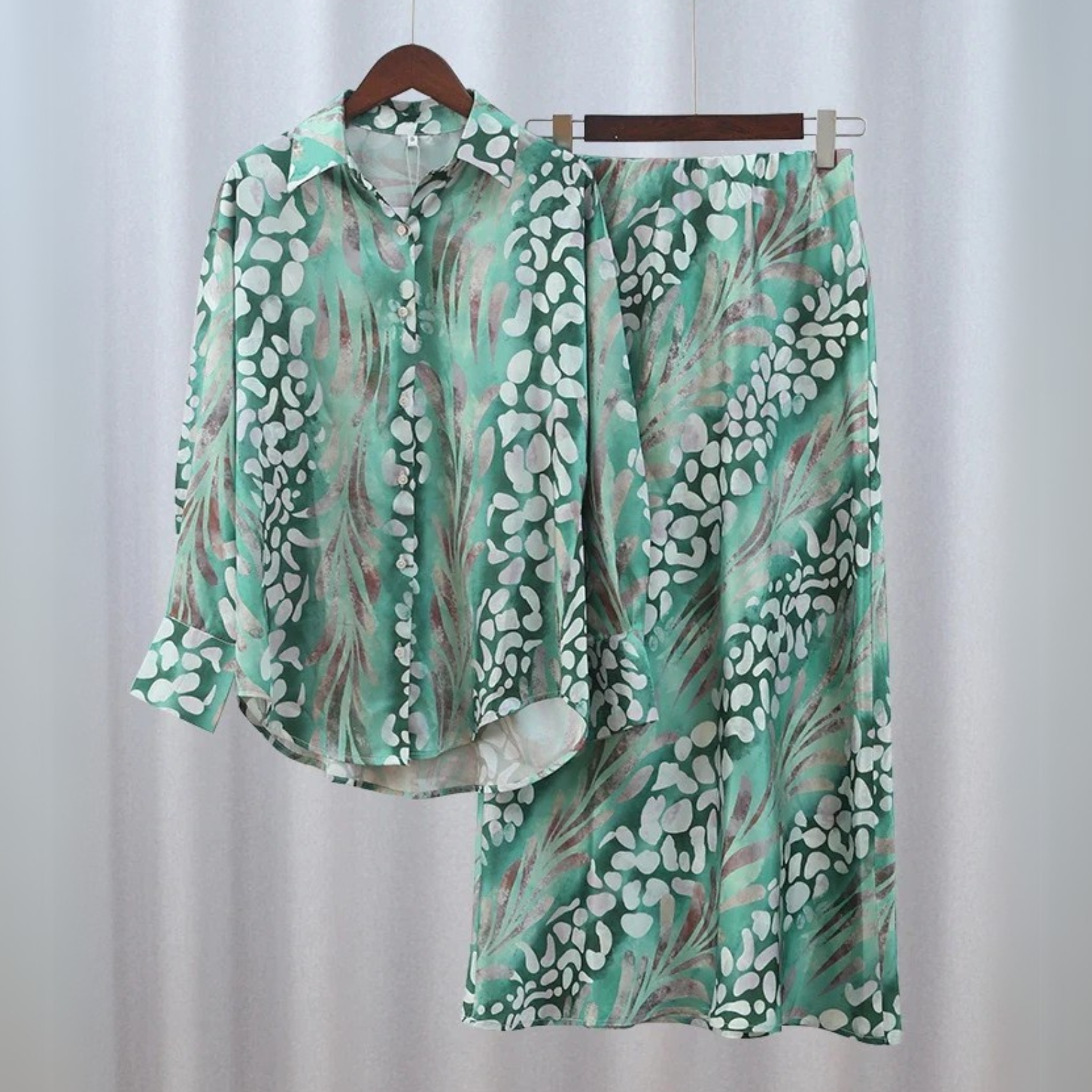 Elodie Set met Print – Flatterende Dames Set met Rok en Blouse