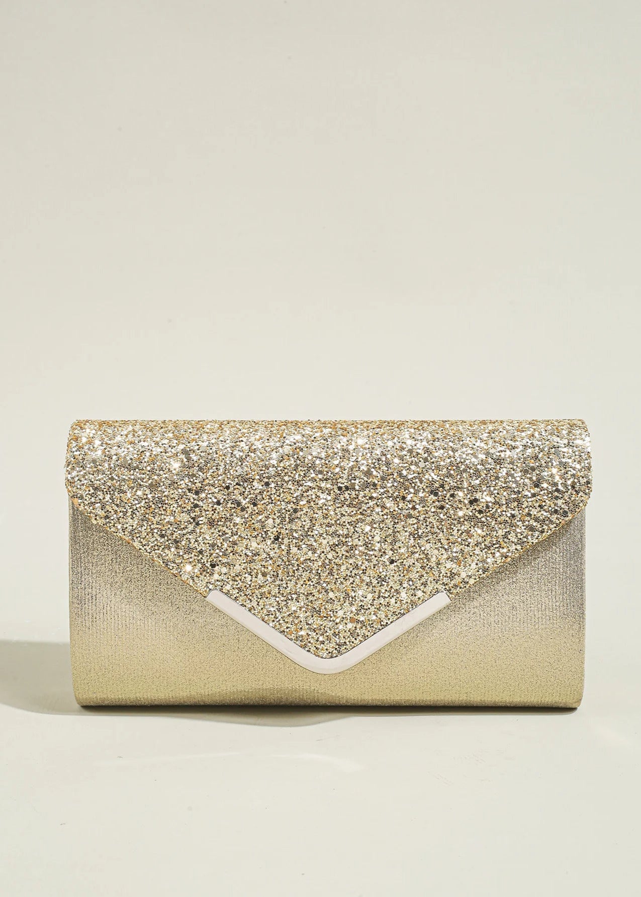 Celina – Clutch met Glitterflap en Ketting