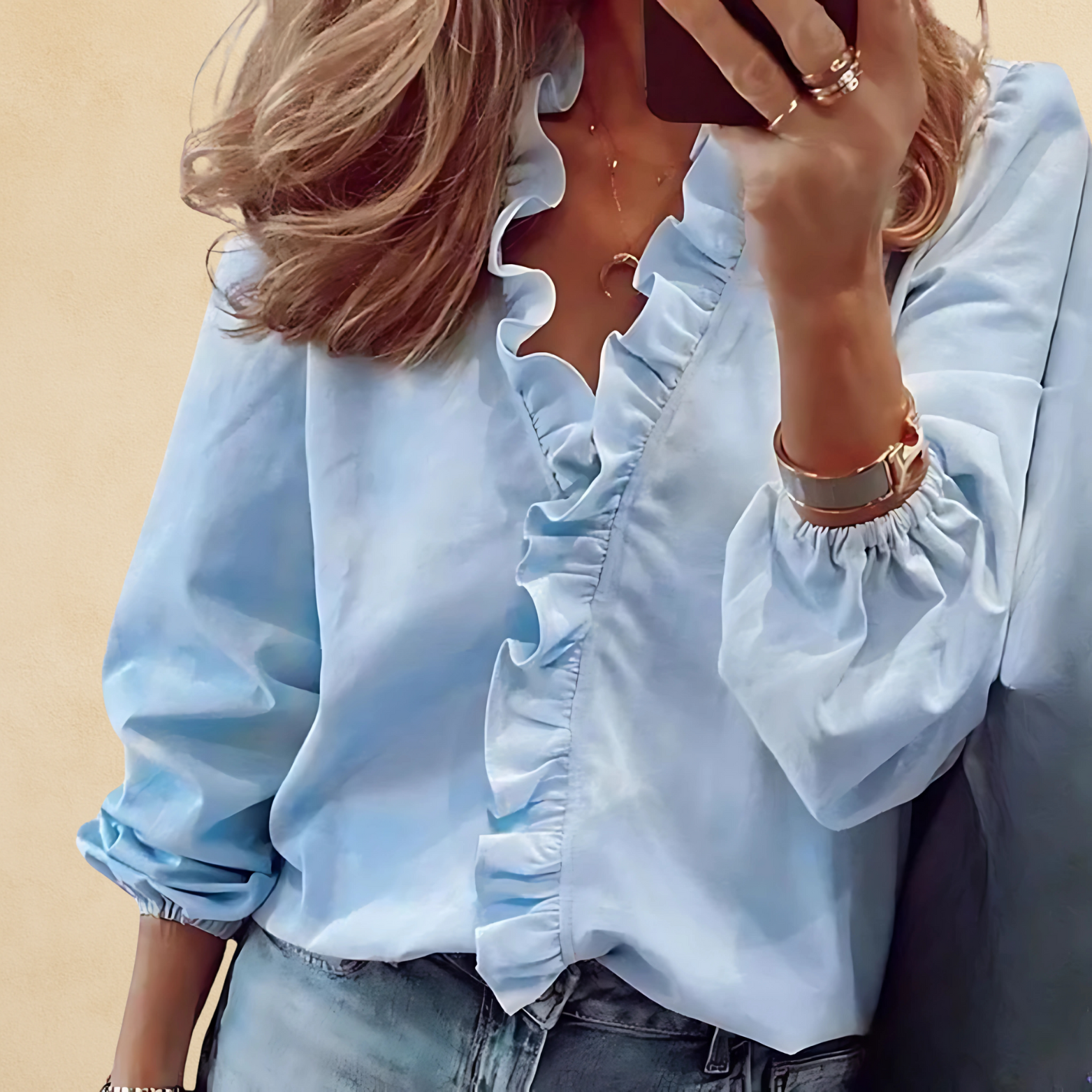 Zomer damesblouse met kraag en knoopsluiting