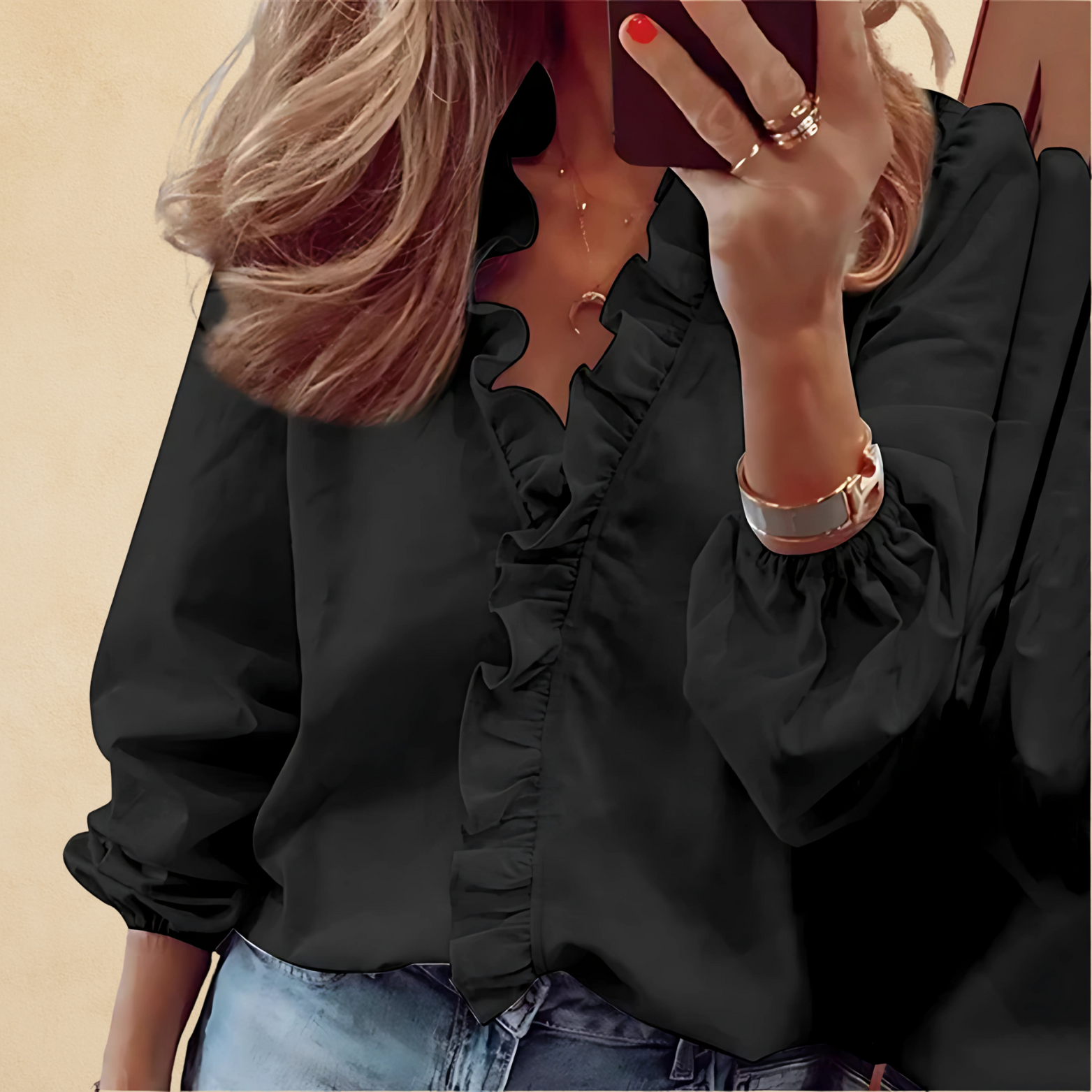 Zomer damesblouse met kraag en knoopsluiting