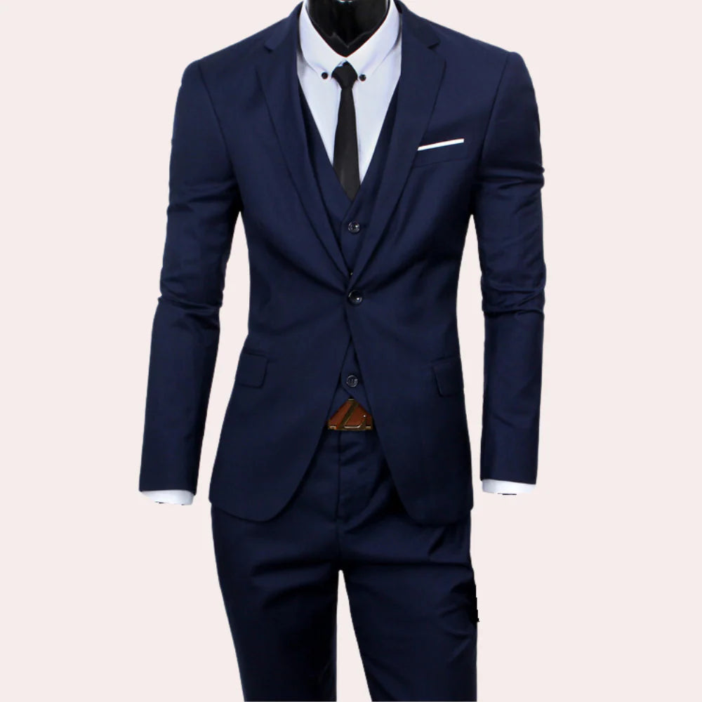 3-delig heren pak met blazer, gilet en broek
