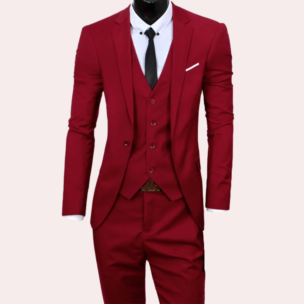 3-delig heren pak met blazer, gilet en broek