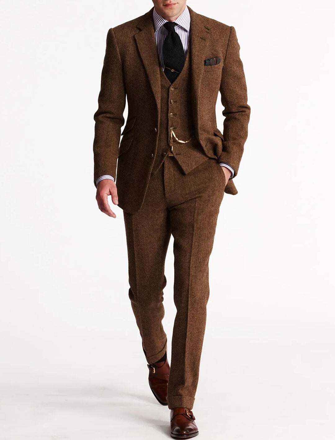 3-delig pak met colbert, gilet en broek voor heren