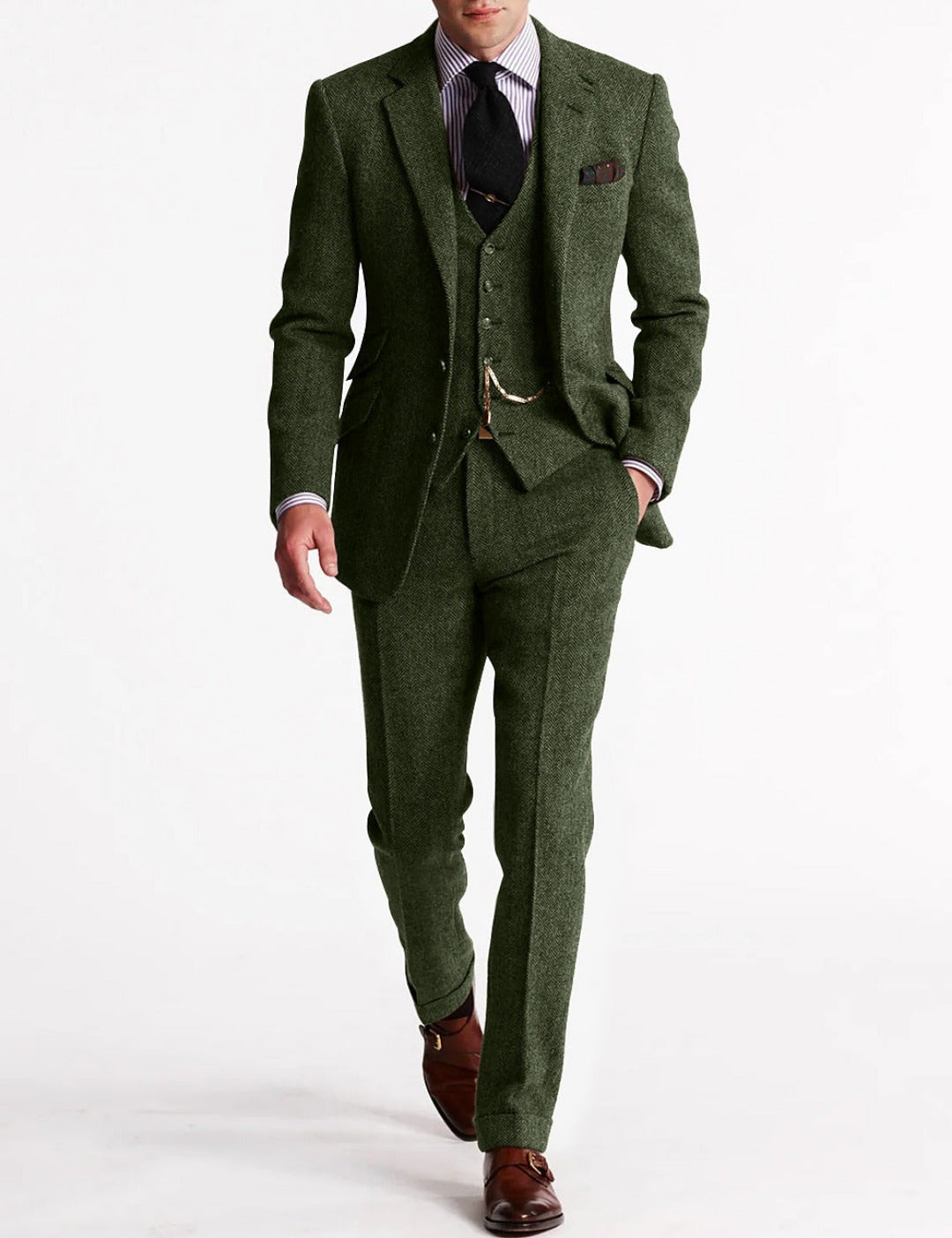 3-delig pak met colbert, gilet en broek voor heren