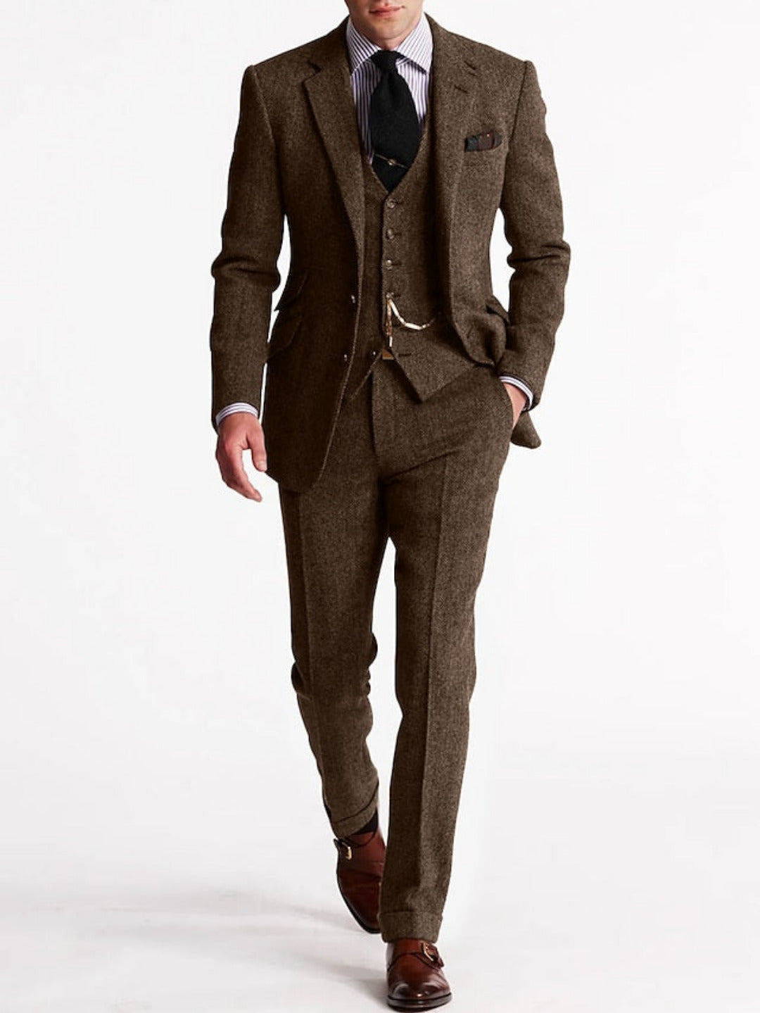 3-delig pak met colbert, gilet en broek voor heren