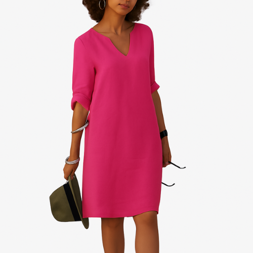 Midi-jurk met V-hals