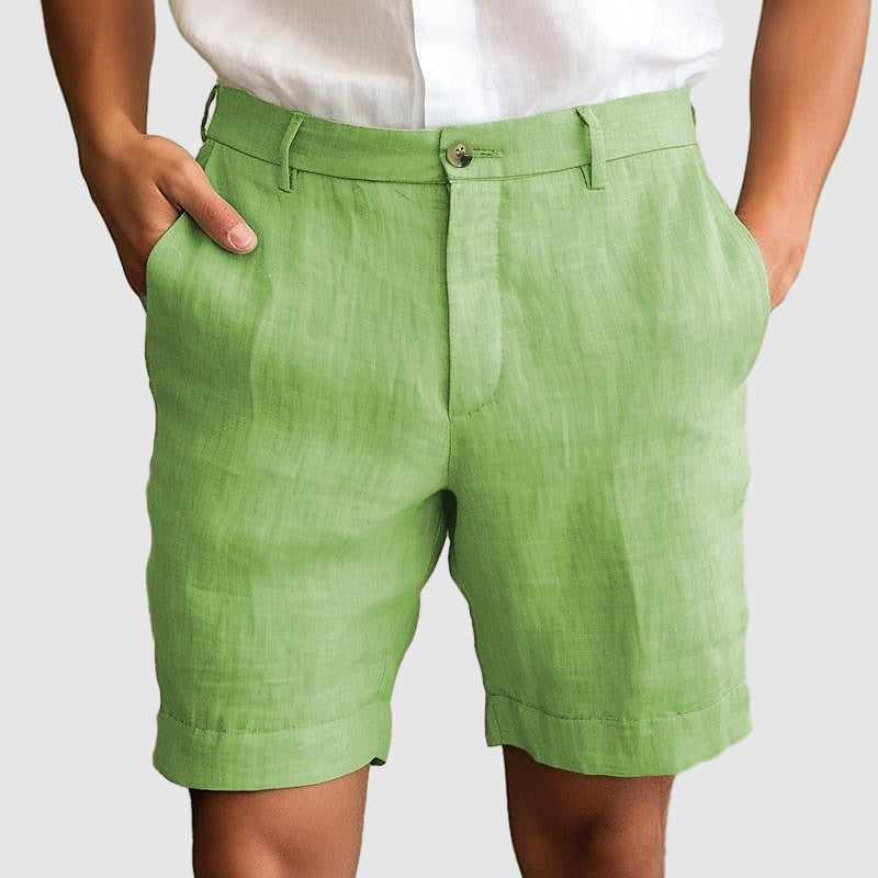 Mateo Heren Short – Linnen Zomershort met Regular Fit en Nette Afwerking