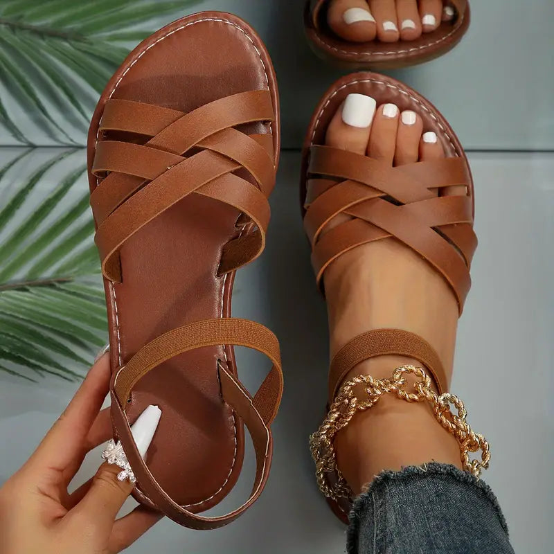 Tamara – Cross-Strap Sandalen voor Dames met Verstelbare Enkelriem
