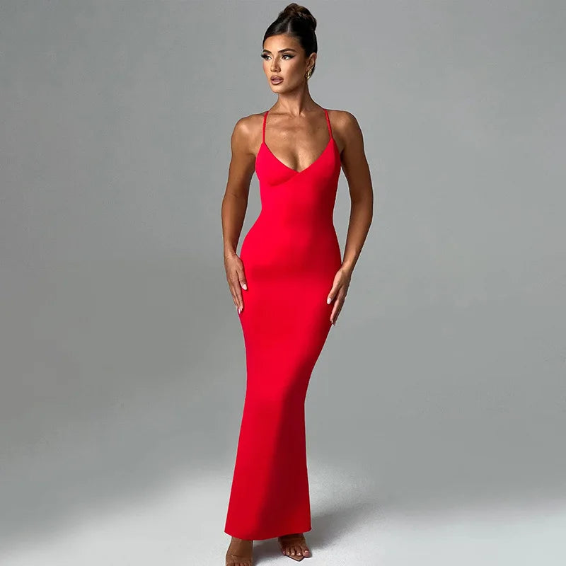 Céline – Elegante Bodycon Jurk met V-Hals