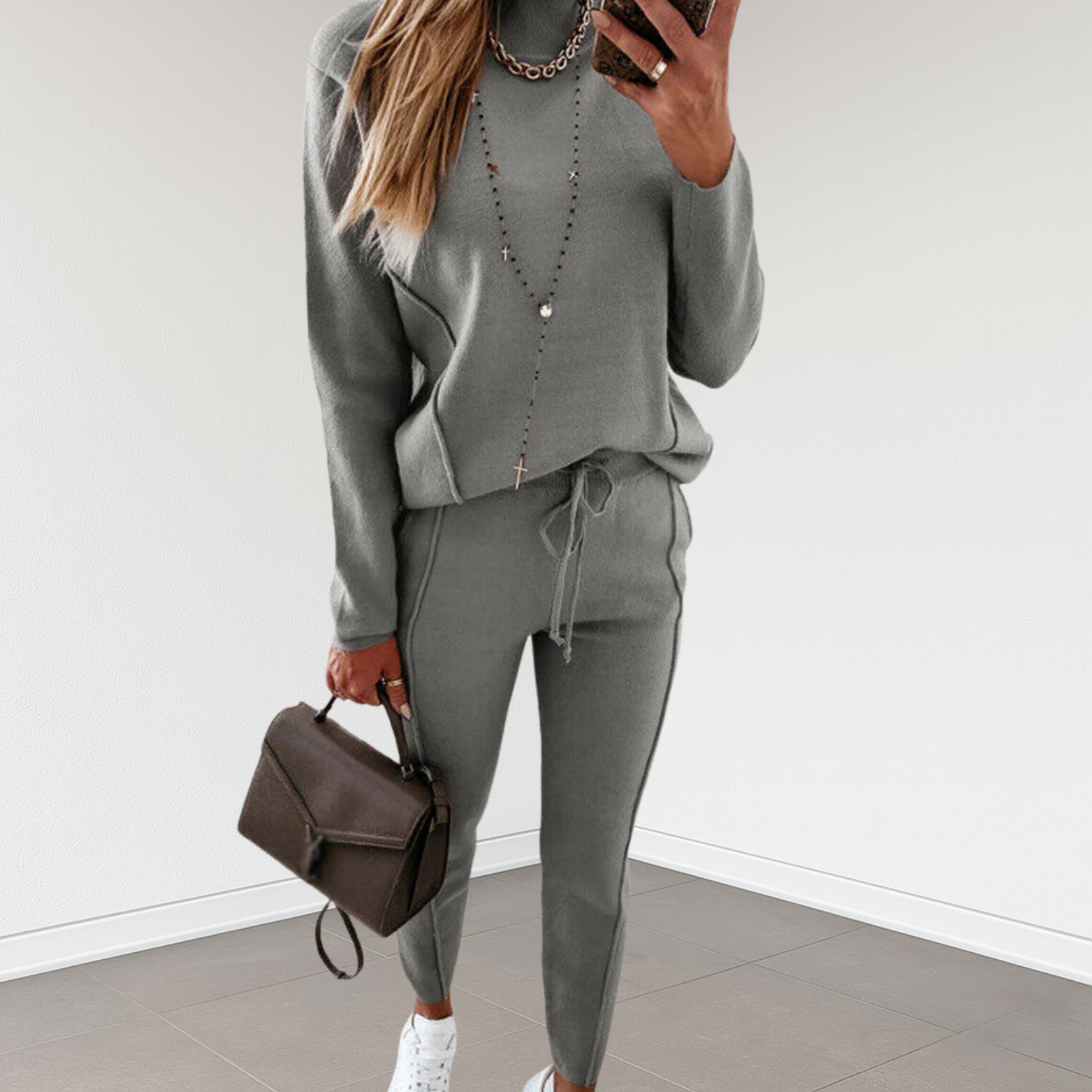2-delige dames lounge set met top en joggerbroek