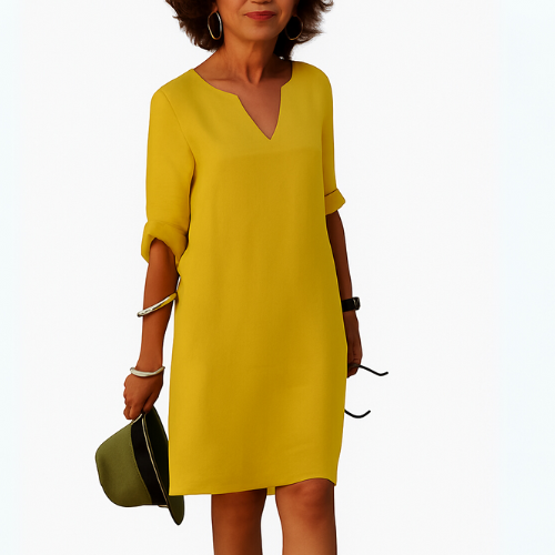 Midi-jurk met V-hals