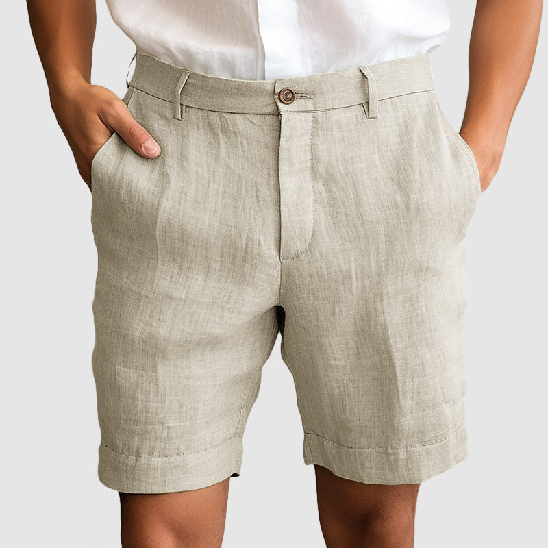 Mateo Heren Short – Linnen Zomershort met Regular Fit en Nette Afwerking