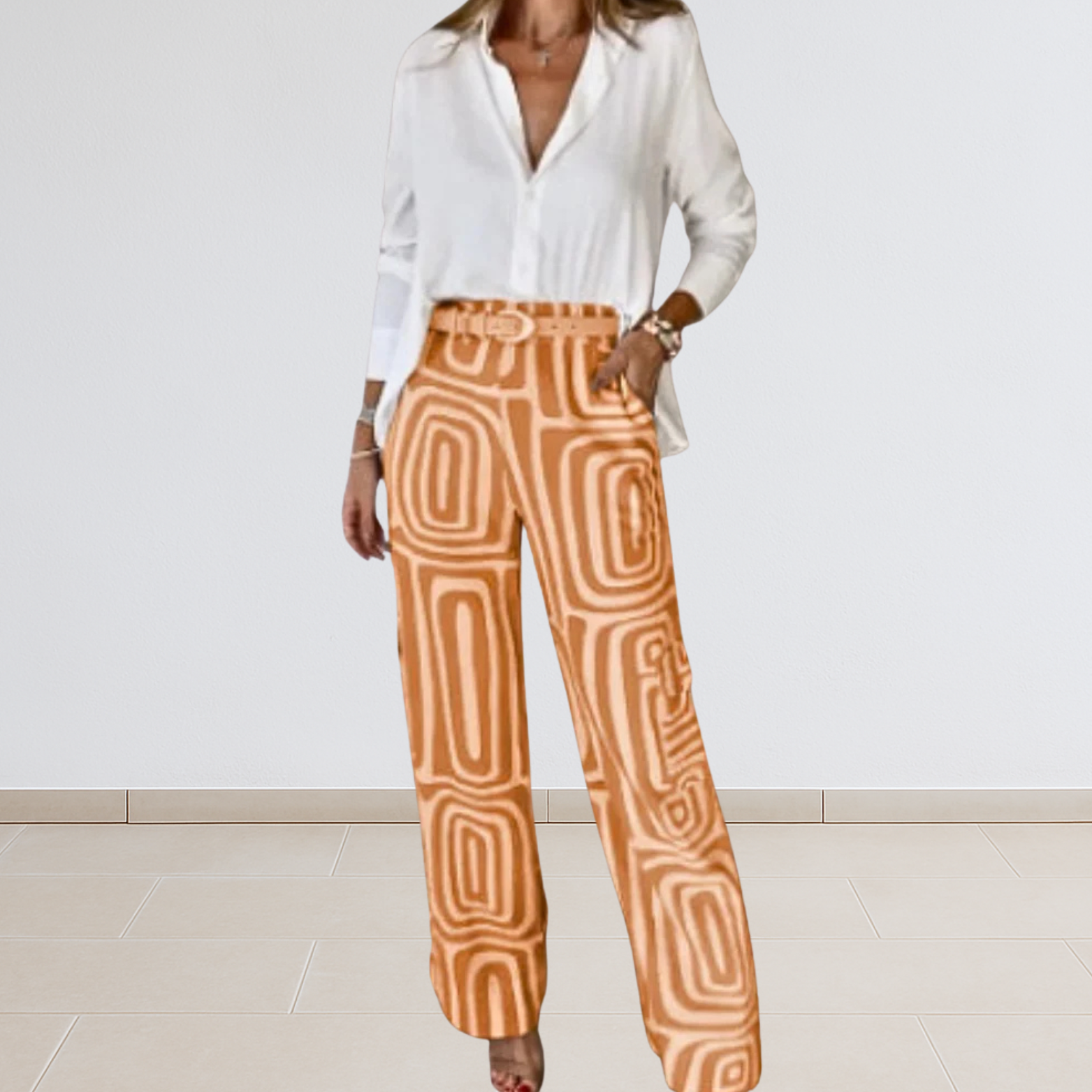 Dames tweedelige zomerset met blouse en broek
