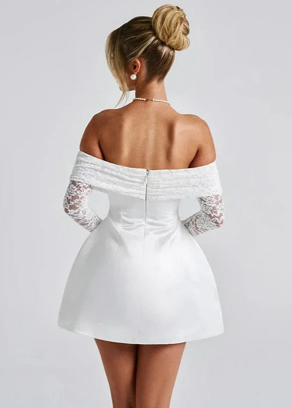 Elvira Off-Shoulder – Kanten Jurk voor Feestelijke Gelegenheden