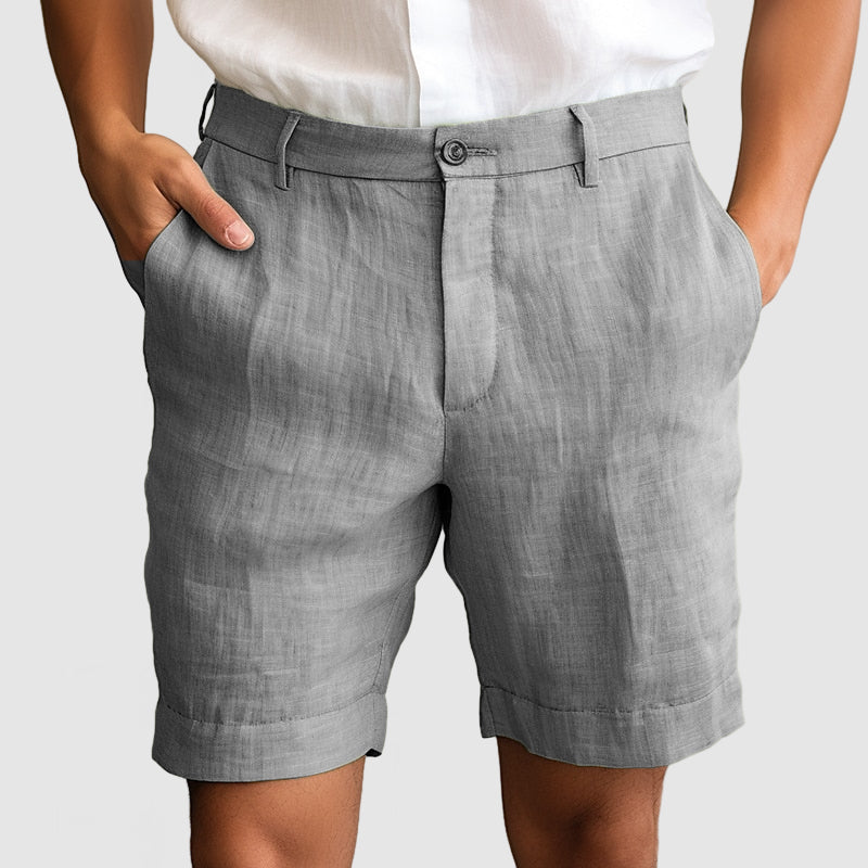Mateo Heren Short – Linnen Zomershort met Regular Fit en Nette Afwerking
