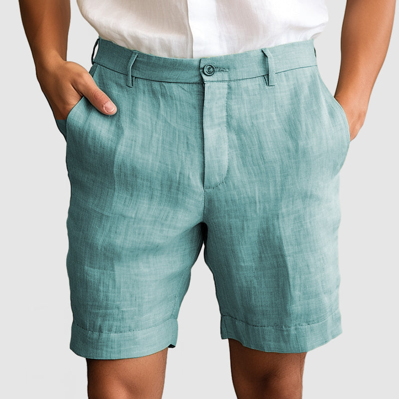 Mateo Heren Short – Linnen Zomershort met Regular Fit en Nette Afwerking