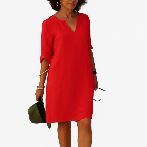 Midi-jurk met V-hals