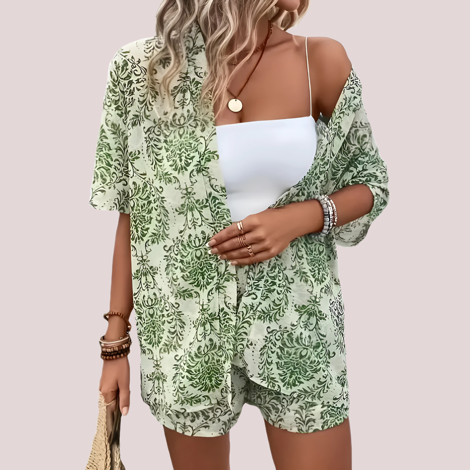 2-delige zomerset voor dames met elastische taille