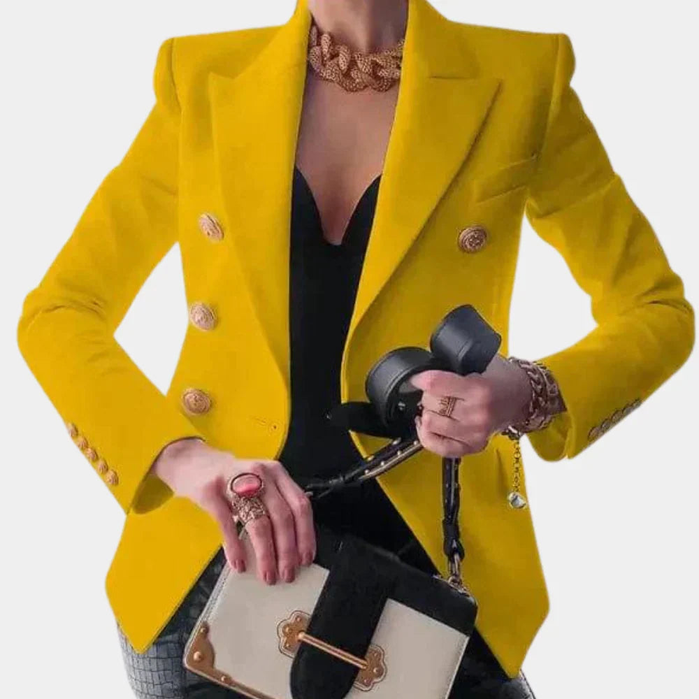 Blazer met dubbele rij knopen en gouden details voor dames