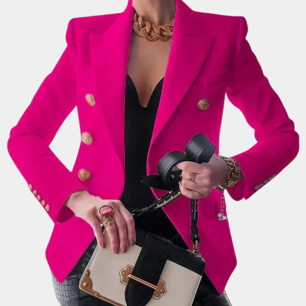 Blazer met dubbele rij knopen en gouden details voor dames