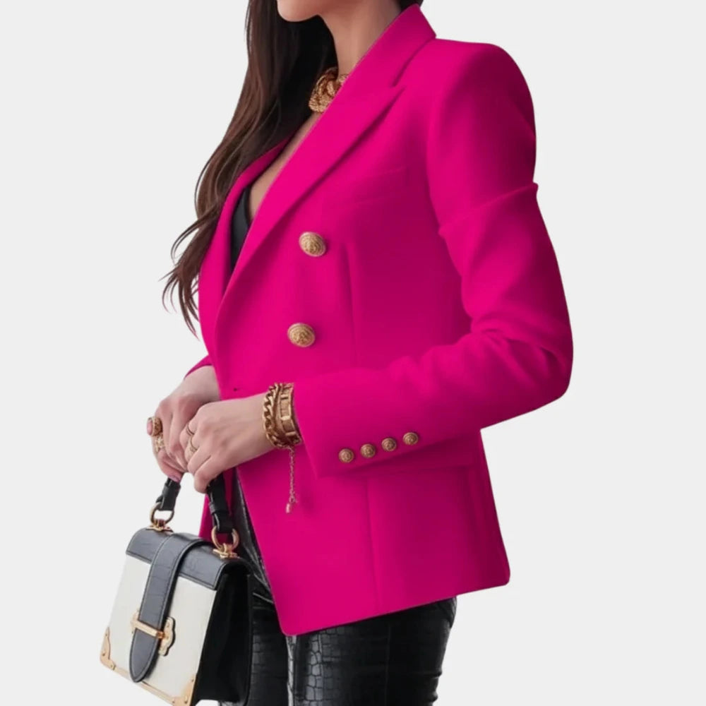 Blazer met dubbele rij knopen en gouden details voor dames