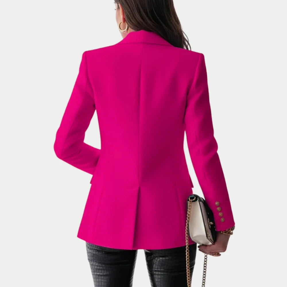 Blazer met dubbele rij knopen en gouden details voor dames
