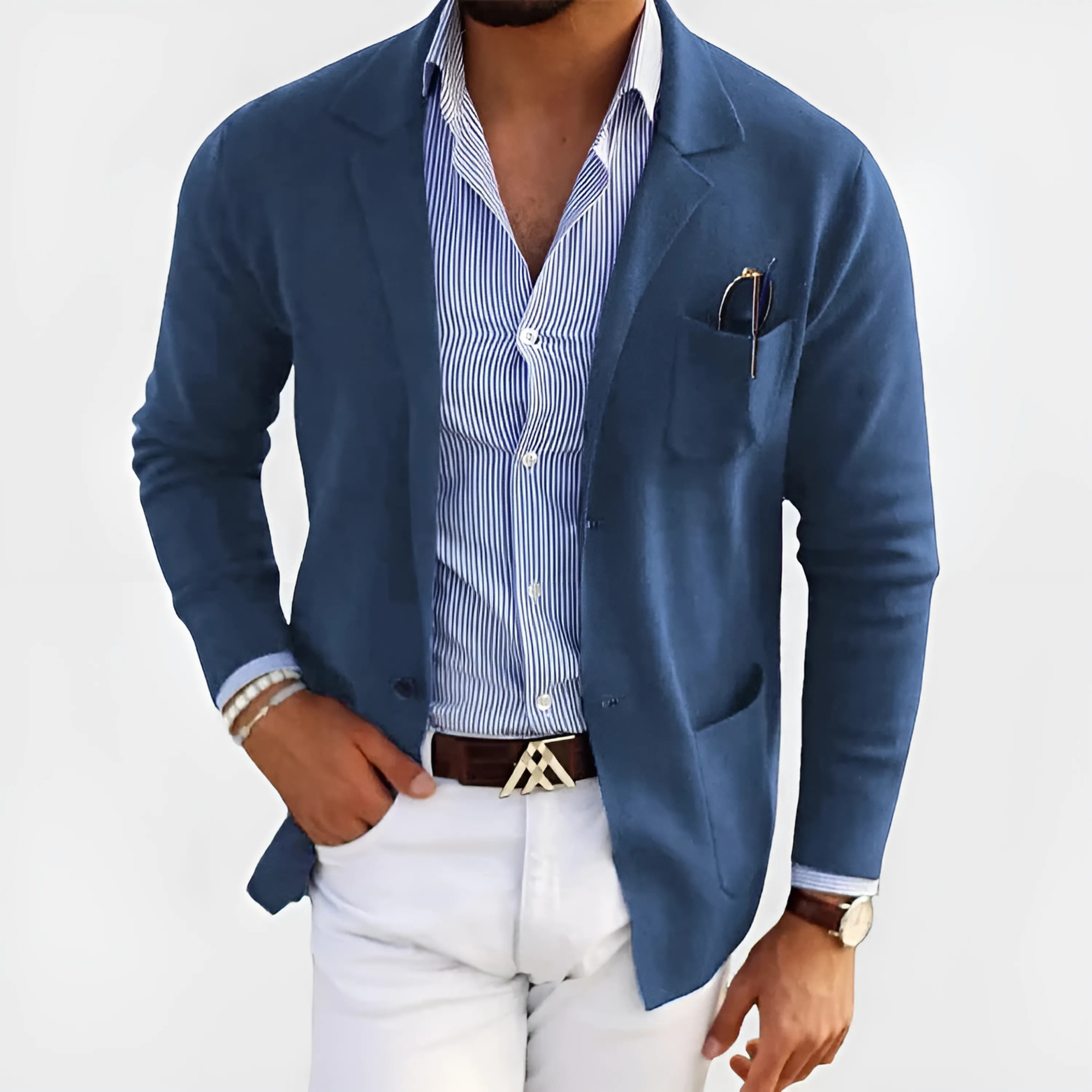 Blazer met reverskraag en klepzakken voor heren