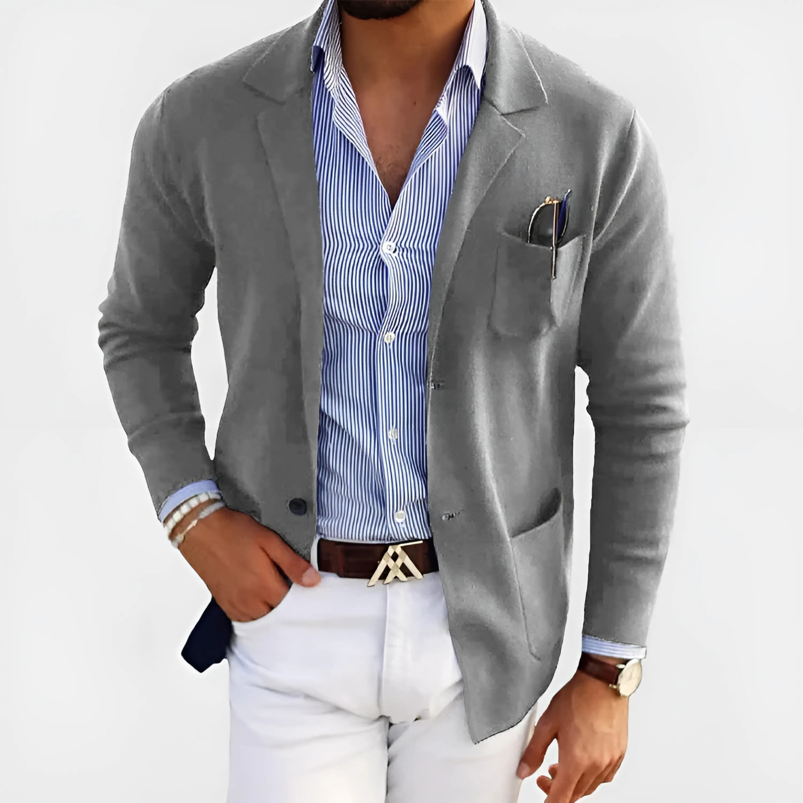 Blazer met reverskraag en klepzakken voor heren