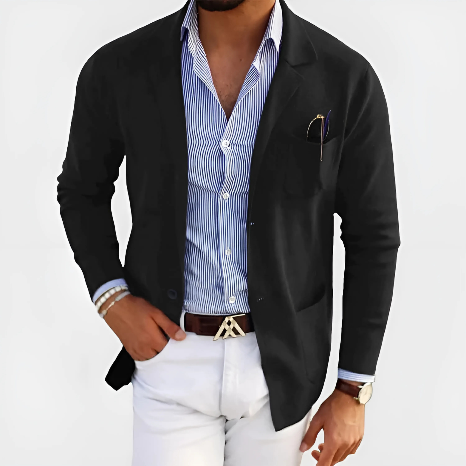 Blazer met reverskraag en klepzakken voor heren