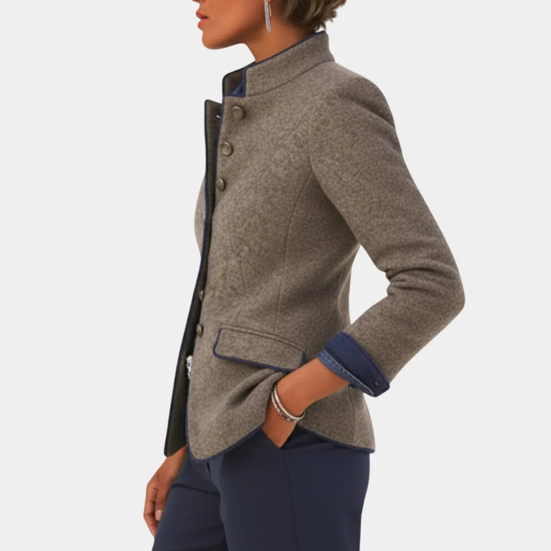Blazer van wolmix met knoopsluiting voor dames