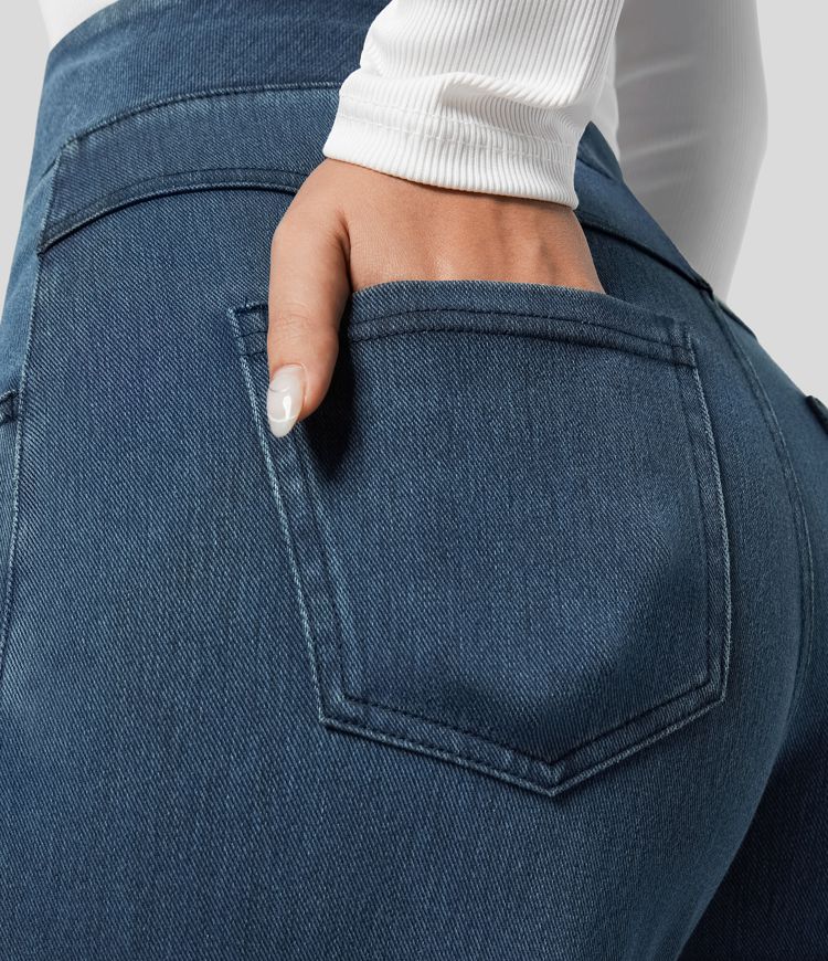 Broek met hoge taille en wijde pijpen voor dames
