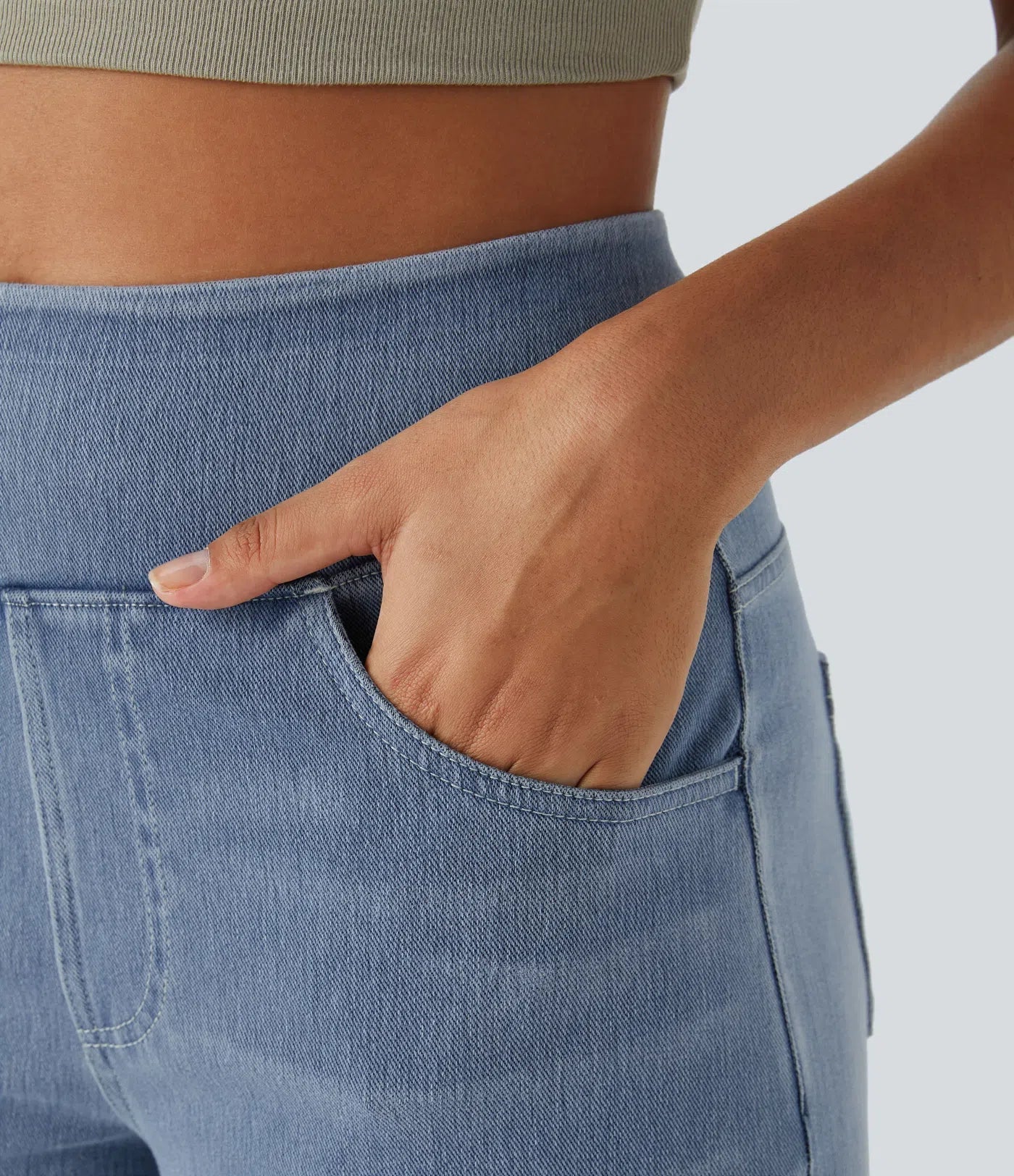 Broek met hoge taille en wijde pijpen voor dames
