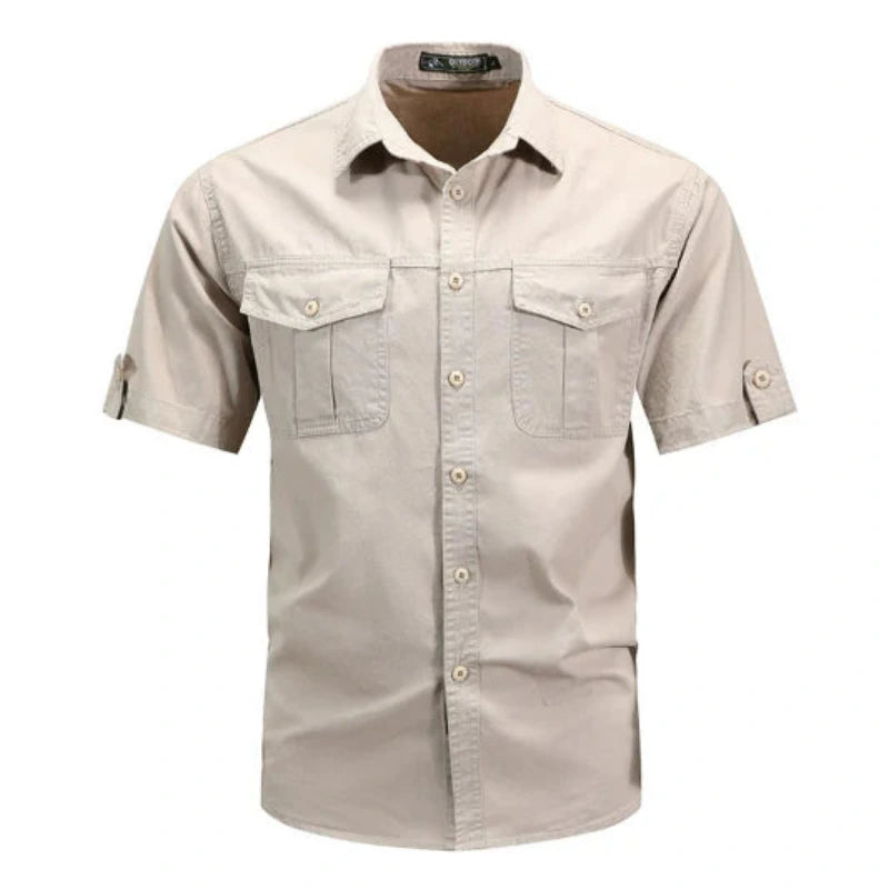 Cargo Overhemd Heren met Korte Mouwen en Borstzakken