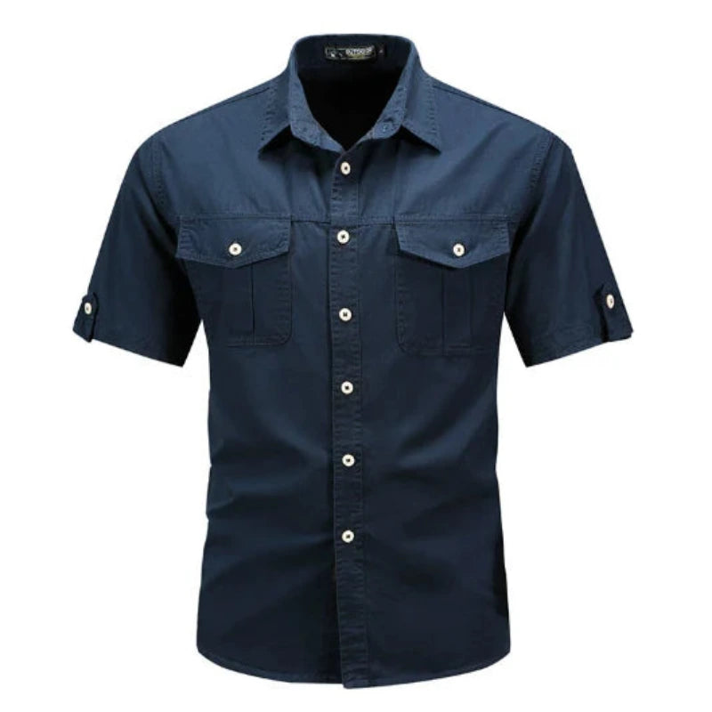 Cargo Overhemd Heren met Korte Mouwen en Borstzakken