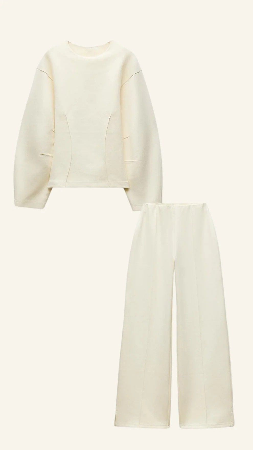 Dames 2-delige set met oversized top en wijde broek