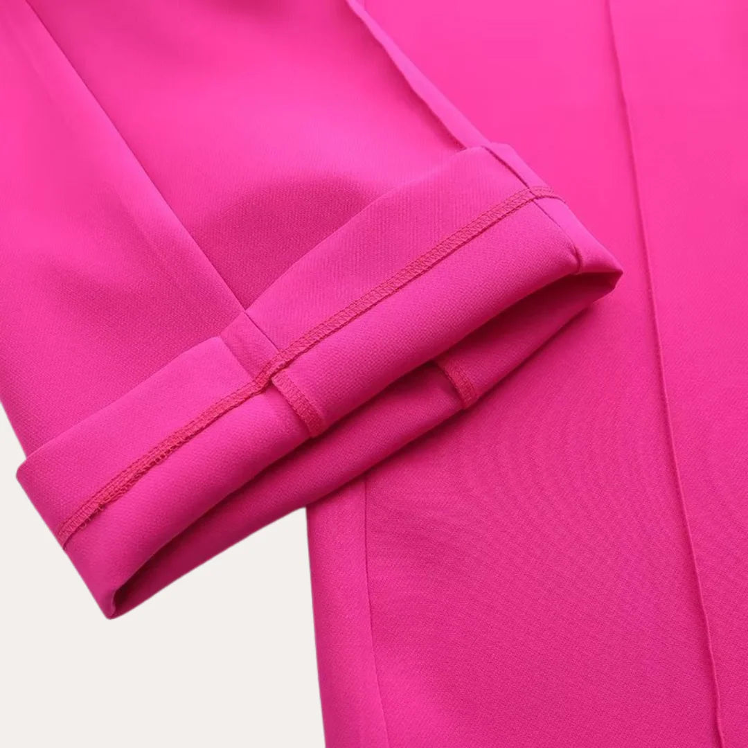 Dames Blazer en Broek Set met Strikceintuur