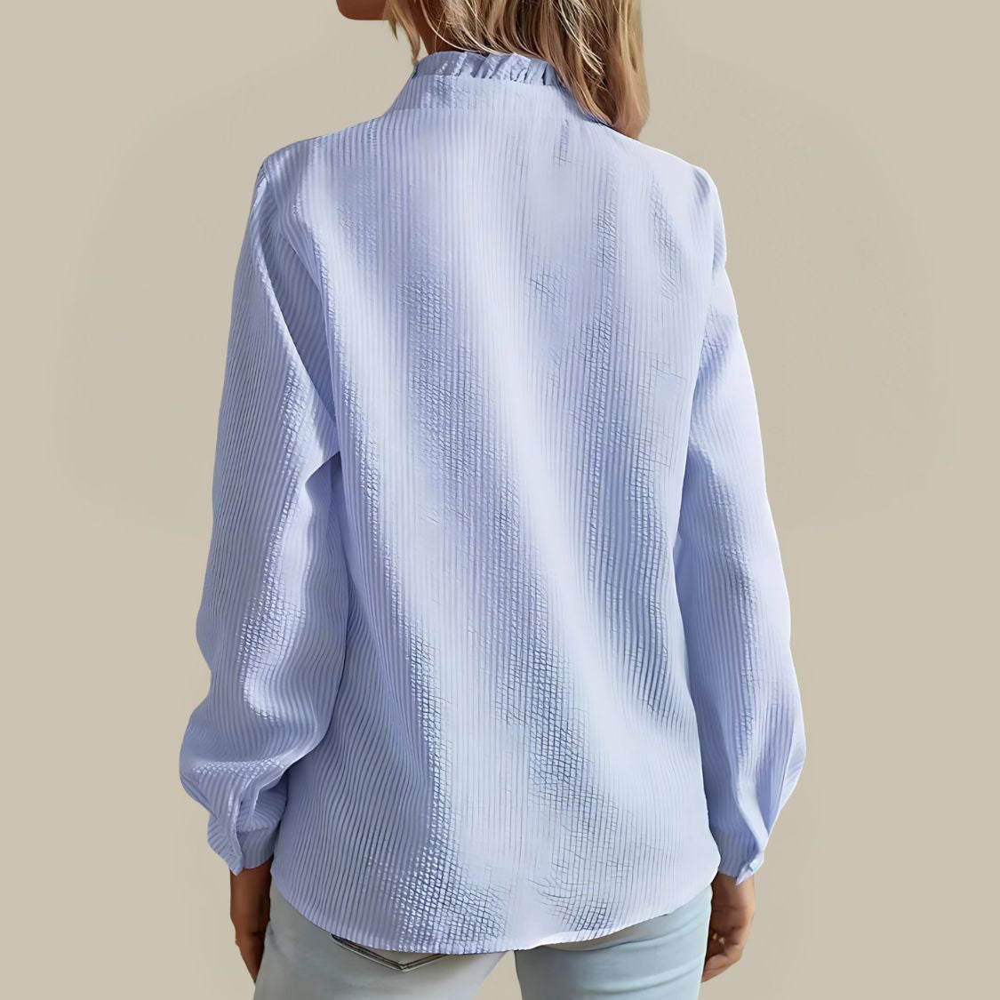 Dames Blouse met Ruches en Knoopsluiting